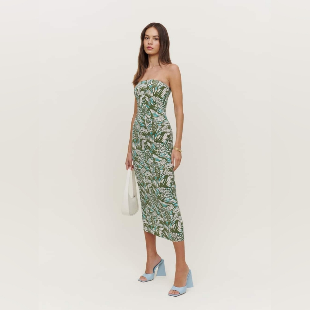 Reformation Ryden Knit Dress Green - Size L